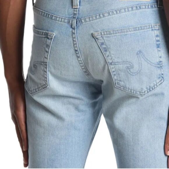 Ag Everett 31 waist Straight Leg High Rise Jeans Faded Frayed Denim 31 Reg NEW - Picture 1 of 8